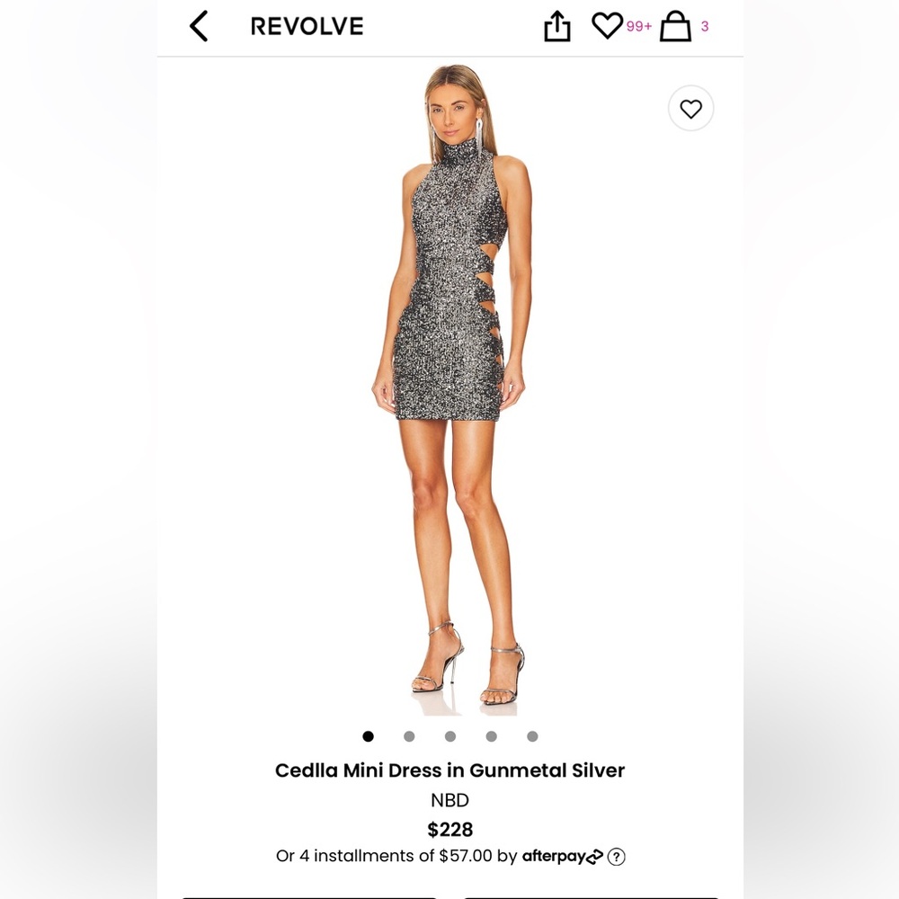 🪩NBD CEDLLA MINI DRESS IN GUNMETAL SILVER🪩
